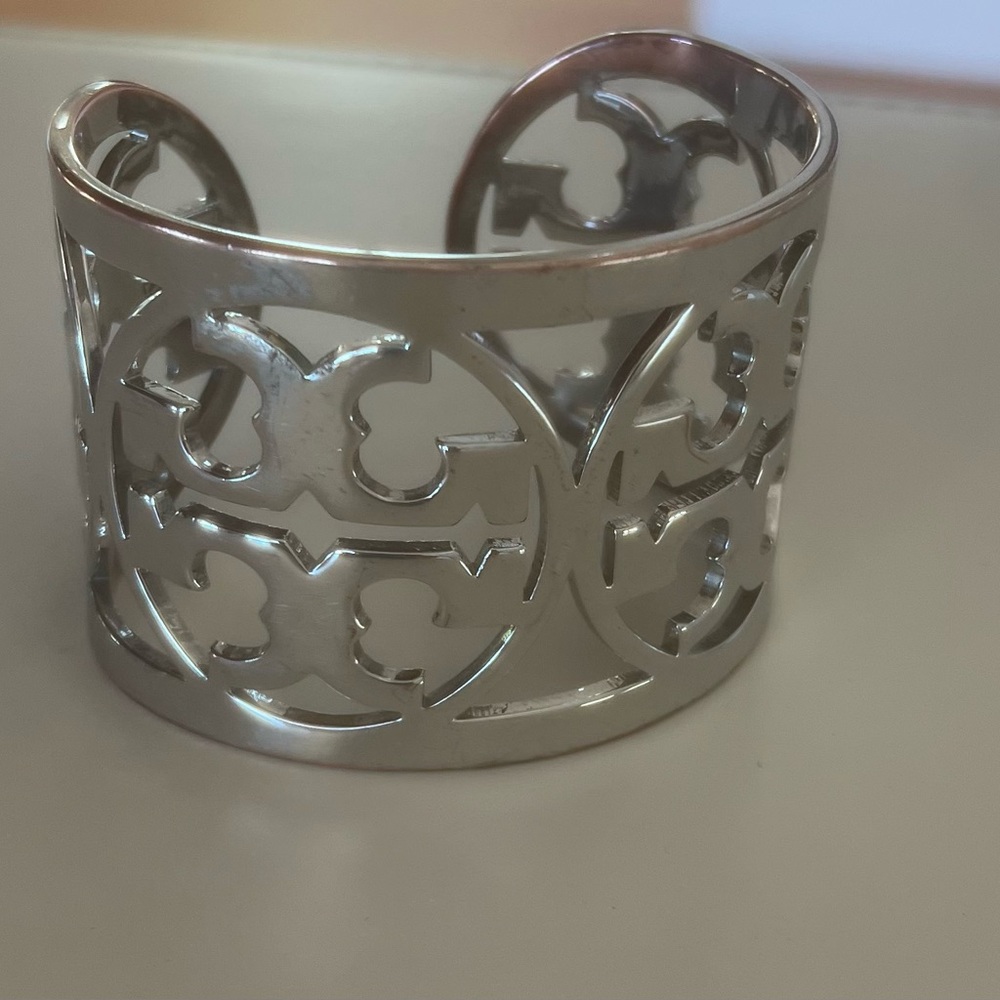 Tory Burch Reva Cut Out Logo Cuff Bracelet